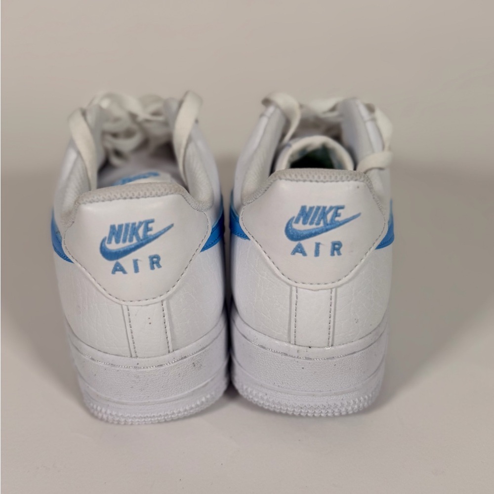 NWOT  NIKE AIR FORCE 1 '07 Women – White/University Blue-white-volt - Picture 7 of 8